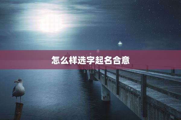 怎么样选字起名合意