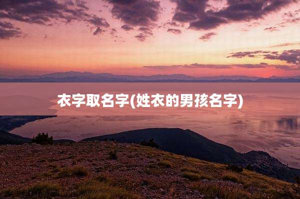 衣字取名字(姓衣的男孩名字)