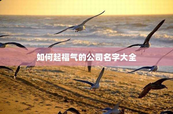 如何起福气的公司名字大全