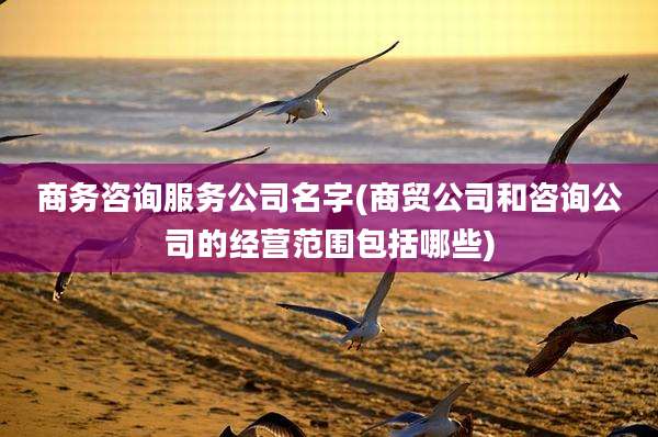 商务咨询服务公司名字(商贸公司和咨询公司的经营范围包括哪些)