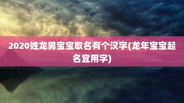 2020姓龙男宝宝取名有个汉字(龙年宝宝起名宜用字)