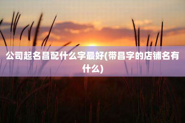 公司起名昌配什么字最好(带昌字的店铺名有什么)