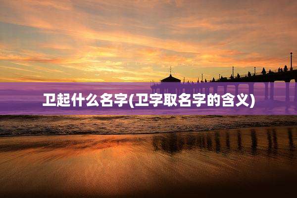 卫起什么名字(卫字取名字的含义)