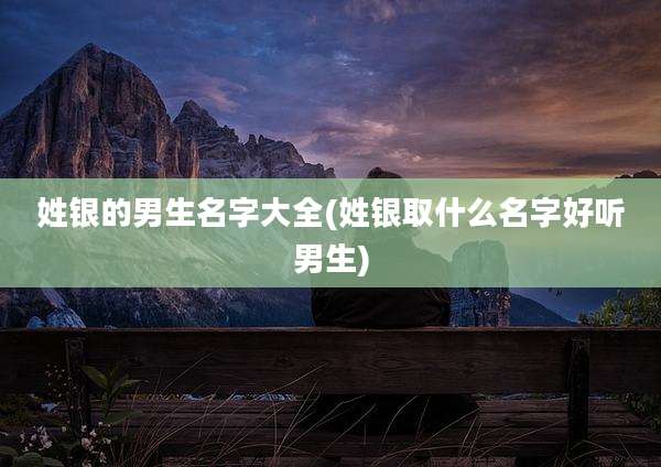 姓银的男生名字大全(姓银取什么名字好听男生)