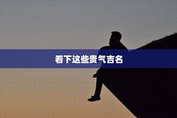 看下这些贵气吉名