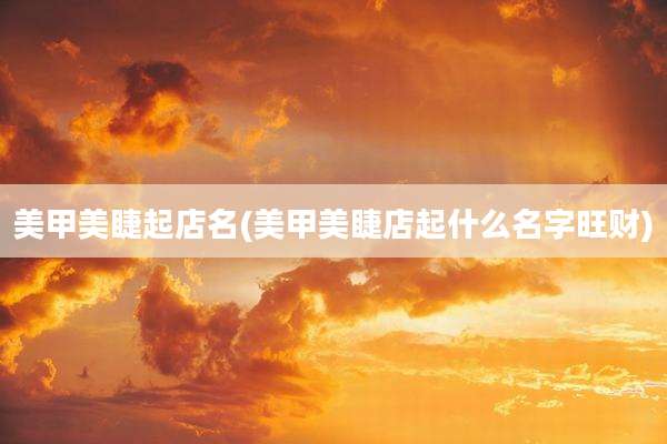 美甲美睫起店名(美甲美睫店起什么名字旺财)