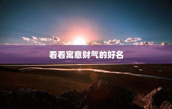 看看寓意财气的好名