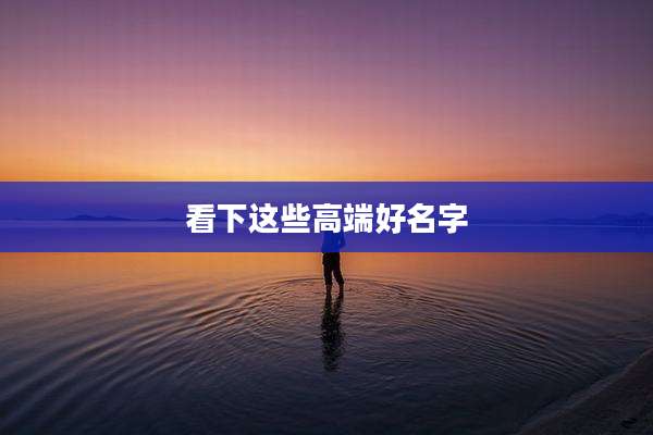 看下这些高端好名字