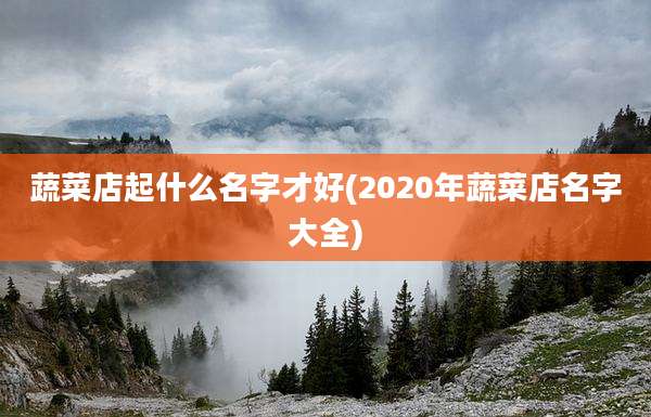 蔬菜店起什么名字才好(2020年蔬菜店名字大全)