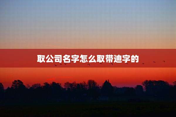 取公司名字怎么取带迪字的