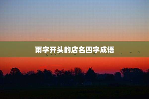 雨字开头的店名四字成语