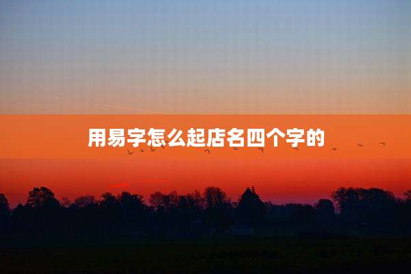 用易字怎么起店名四个字的