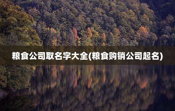 粮食公司取名字大全(粮食购销公司起名)