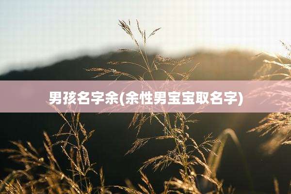 男孩名字余(余性男宝宝取名字)