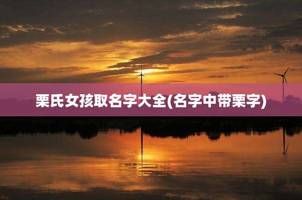 栗氏女孩取名字大全(名字中带栗字)
