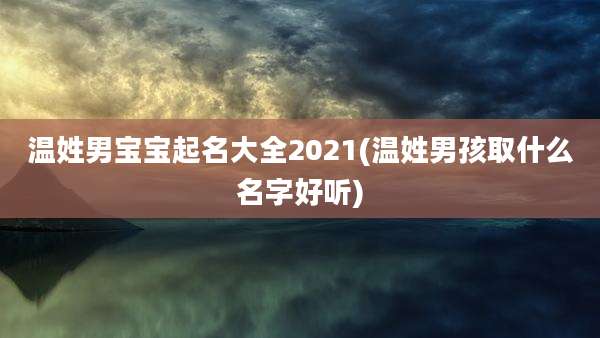 温姓男宝宝起名大全2021(温姓男孩取什么名字好听)