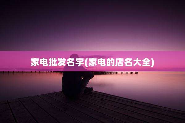 家电批发名字(家电的店名大全)