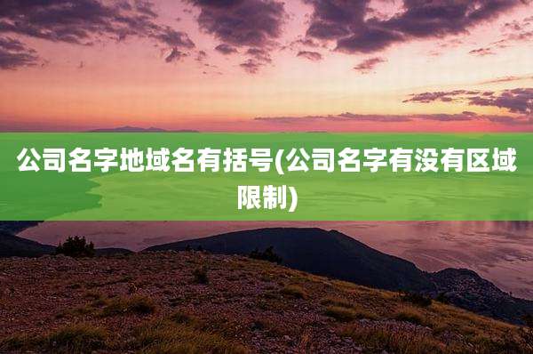 公司名字地域名有括号(公司名字有没有区域限制)