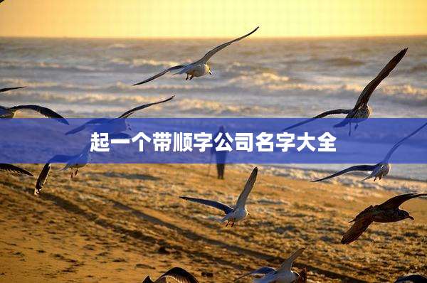 起一个带顺字公司名字大全