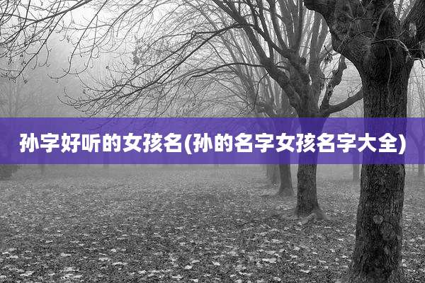 孙字好听的女孩名(孙的名字女孩名字大全)