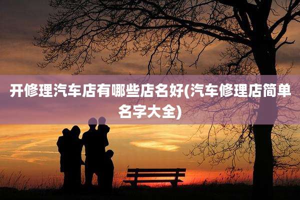 开修理汽车店有哪些店名好(汽车修理店简单名字大全)