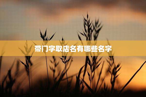 带门字取店名有哪些名字