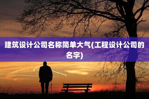 建筑设计公司名称简单大气(工程设计公司的名字)