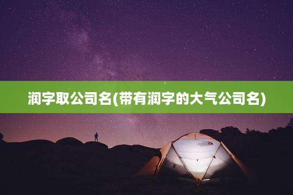 润字取公司名(带有润字的大气公司名)