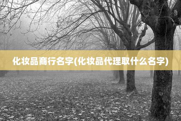 化妆品商行名字(化妆品代理取什么名字)