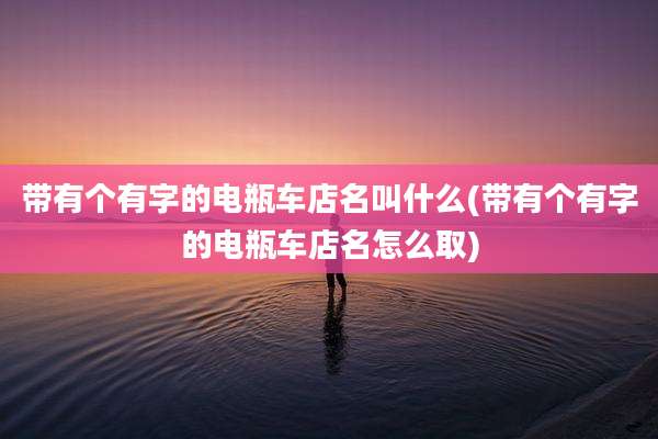 带有个有字的电瓶车店名叫什么(带有个有字的电瓶车店名怎么取)
