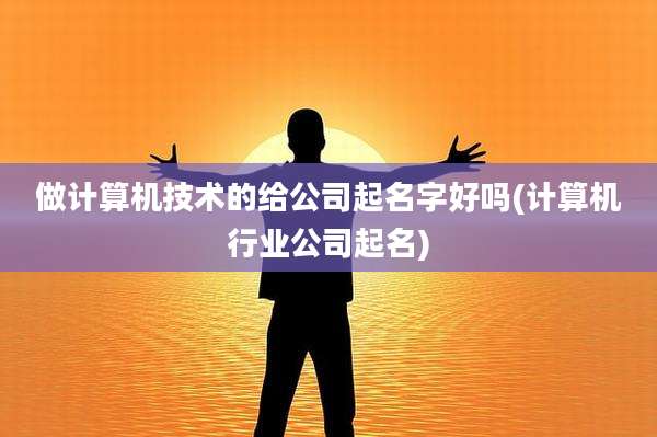 做计算机技术的给公司起名字好吗(计算机行业公司起名)