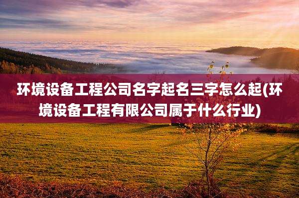 环境设备工程公司名字起名三字怎么起(环境设备工程有限公司属于什么行业)
