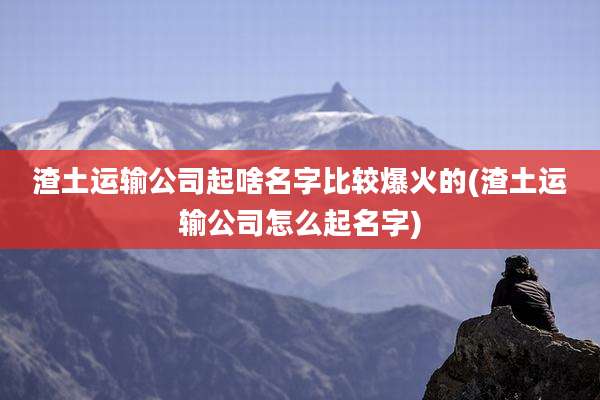 渣土运输公司起啥名字比较爆火的(渣土运输公司怎么起名字)