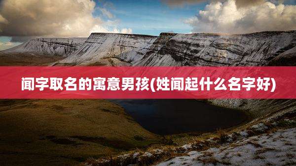 闻字取名的寓意男孩(姓闻起什么名字好)