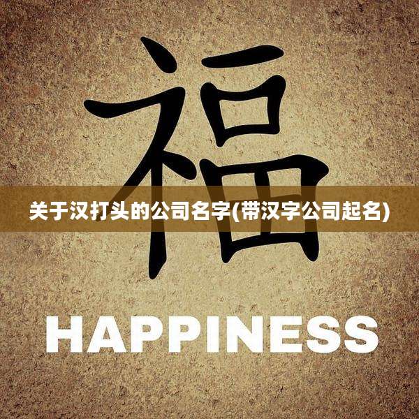 关于汉打头的公司名字(带汉字公司起名)