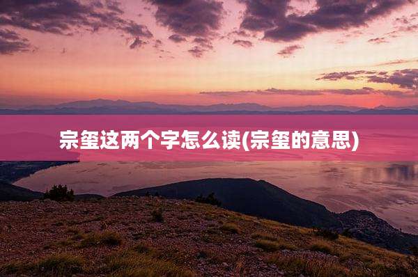 宗玺这两个字怎么读(宗玺的意思)