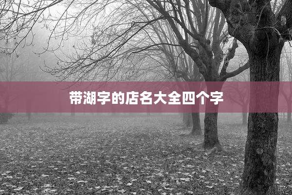 带湖字的店名大全四个字