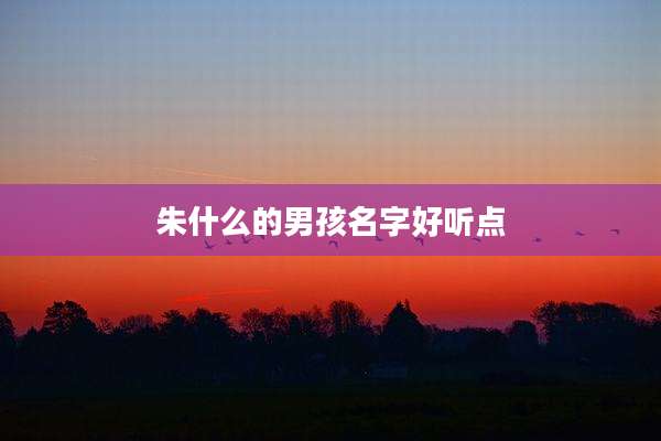 朱什么的男孩名字好听点
