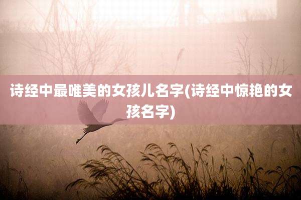 诗经中最唯美的女孩儿名字(诗经中惊艳的女孩名字)