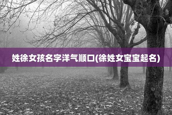 姓徐女孩名字洋气顺口(徐姓女宝宝起名)