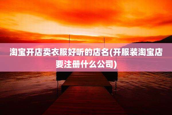 淘宝开店卖衣服好听的店名(开服装淘宝店要注册什么公司)