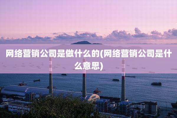 网络营销公司是做什么的(网络营销公司是什么意思)
