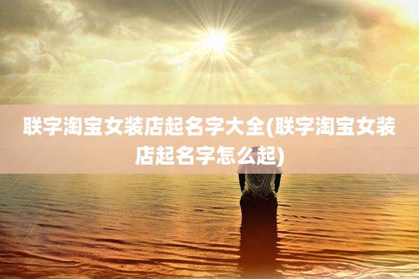 联字淘宝女装店起名字大全(联字淘宝女装店起名字怎么起)