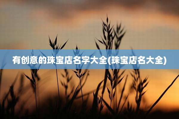 有创意的珠宝店名字大全(珠宝店名大全)