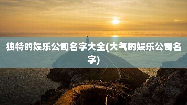 独特的娱乐公司名字大全(大气的娱乐公司名字)