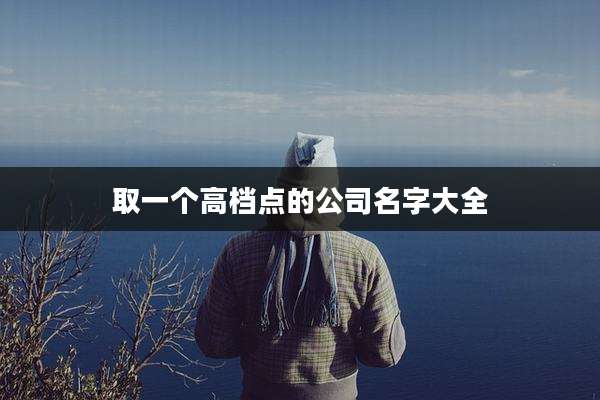 取一个高档点的公司名字大全