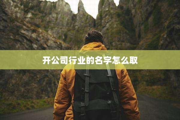 开公司行业的名字怎么取