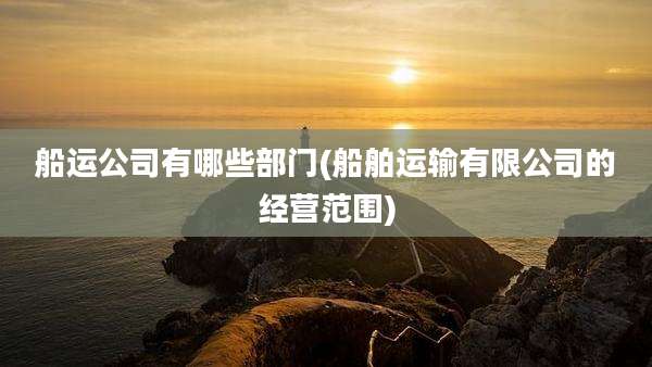 船运公司有哪些部门(船舶运输有限公司的经营范围)