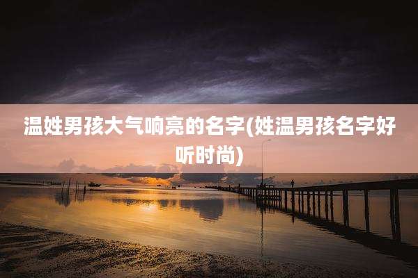 温姓男孩大气响亮的名字(姓温男孩名字好听时尚)