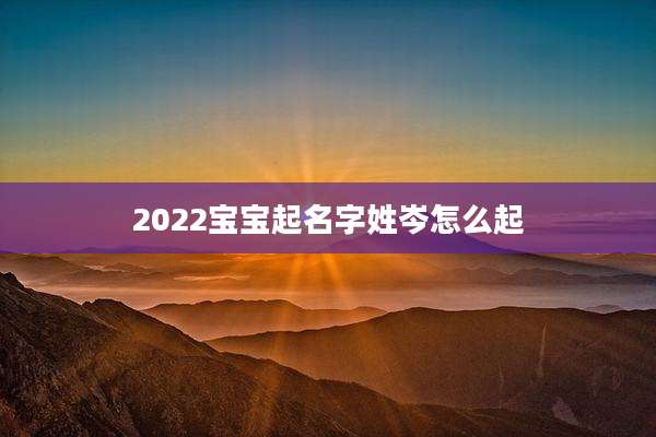 2022宝宝起名字姓岑怎么起
